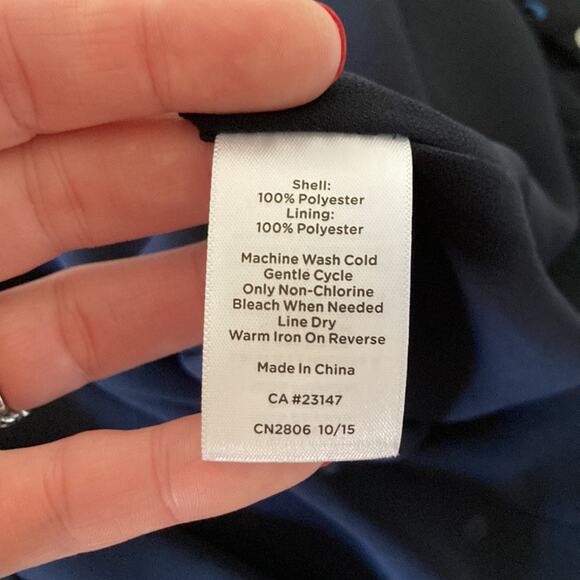 Talbots Blue Dotted Chiffon Skirt, Size 12P - Picture 7 of 7